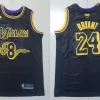 Mens Los Angeles Lakers #8 Front #24 Back Kobe Bryant Black Mamba Jersey