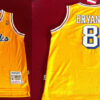 Men's Los Angeles Lakers #8 Kobe Bryant Los Yellow  1996-1997 Throwback Jersey