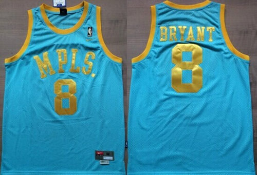Mens Los Angeles Lakers "MPLS" #8 Kobe Bryant Royal Blue Throwback Jersey