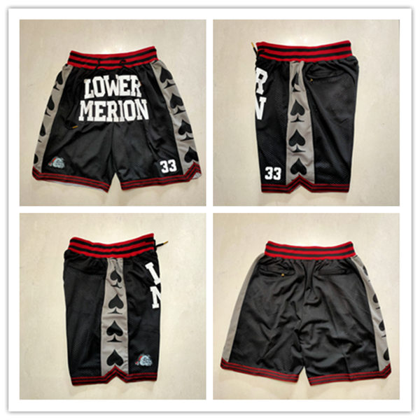 Men's Lower Merion #33 Kobe Bryant Black Shorts