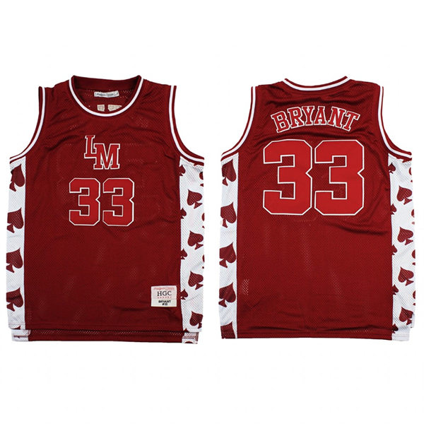 Men's Lower Merion #33 Kobe Bryant Maroon Aces Alternate High School Basketball Jersey