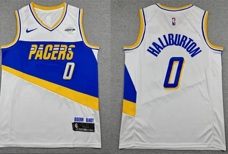 Mens Indiana Pacers #0 Tyrese Haliburton 2025-26 White City Edition Swingman Jersey