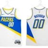 Mens Indiana Pacers #00 Bennedict Mathurin 2025-26 White City Edition Swingman Jersey