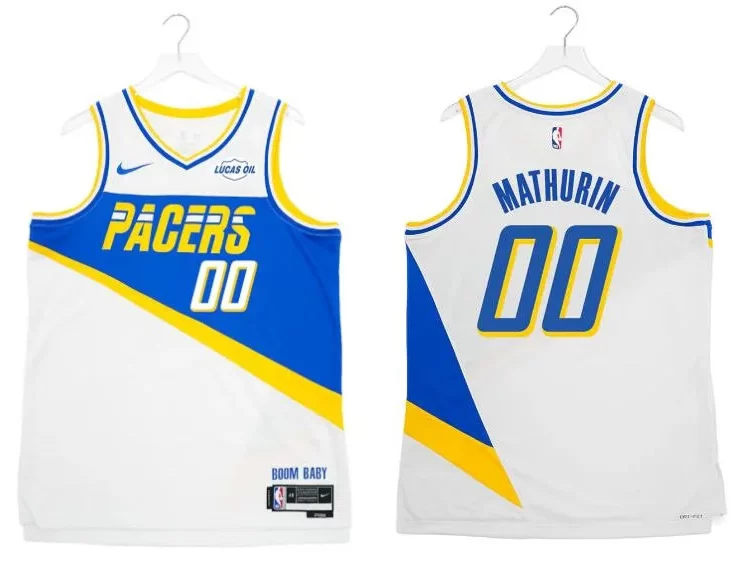 Mens Indiana Pacers #00 Bennedict Mathurin 2025-26 White City Edition Swingman Jersey