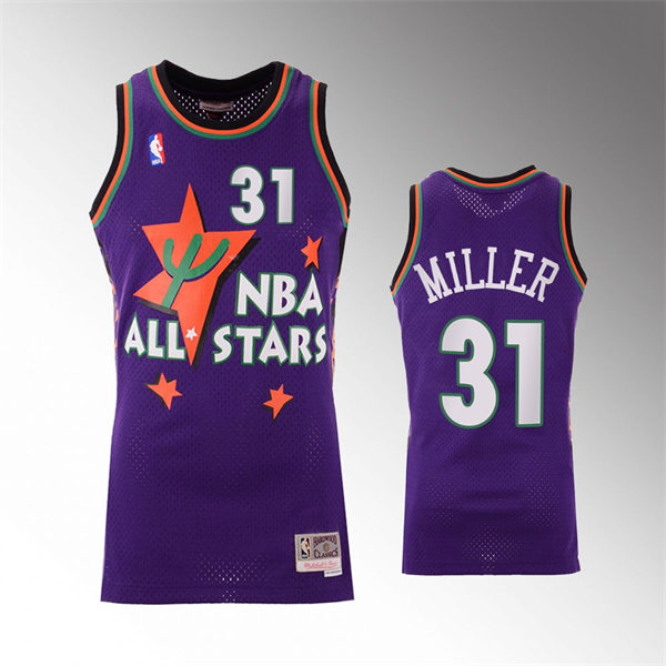 Men's Indiana Pacers #31 Reggie Miller 1995 NBA All-Star Jersey Purple