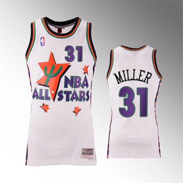 Men's Indiana Pacers #31 Reggie Miller 1995 NBA All-Star Jersey White