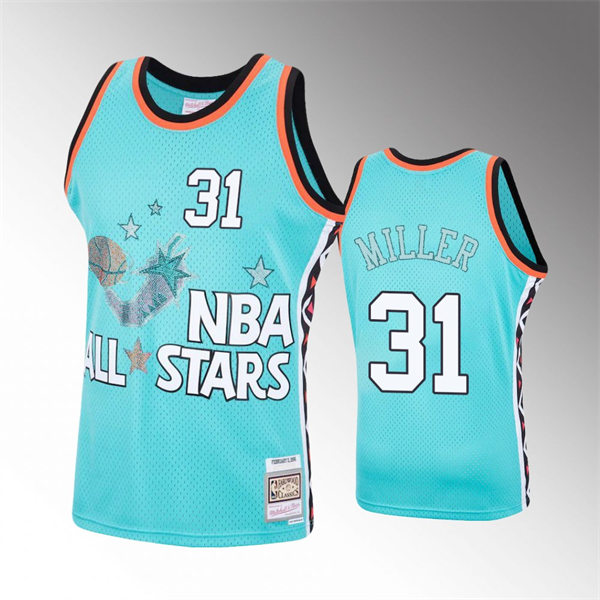 Men's Indiana Pacers #31 Reggie Miller Teal 1996 All-Star Eastern Conference Rhinestone Jersey