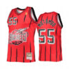 Men Houston Rockets #55 Dikembe Mutombo Red Pinstripe Mitchell & Ness Hardwood Classics Reload 2.0 Jersey