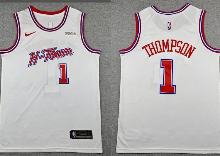Mens Houston Rockets #1 Amen Thompson 2025-26 White City Edition Swingman Jersey
