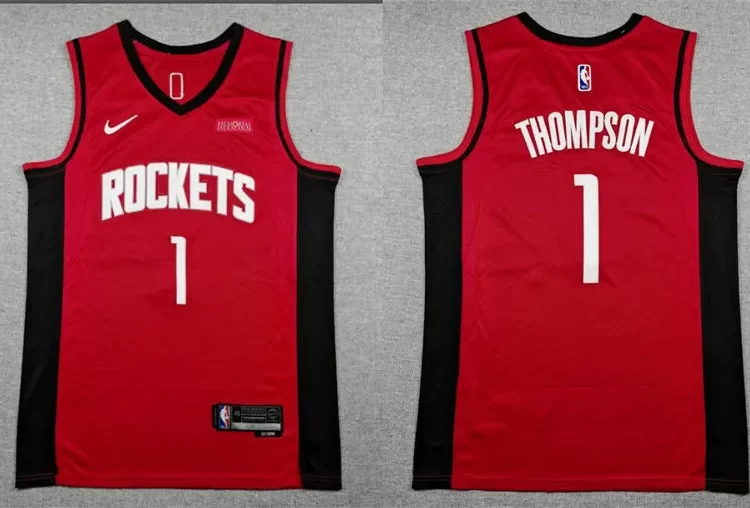 Mens Houston Rockets #1 Amen Thompson Red Icon Edition Jersey