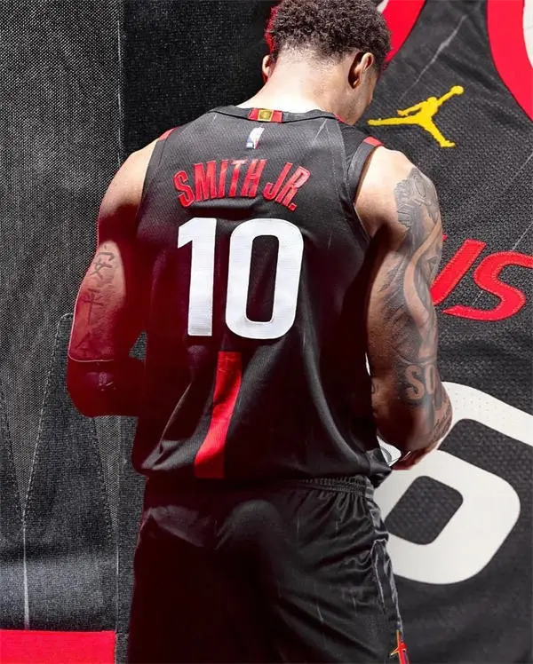 Mens Houston Rockets #10 Jabari Smith Jr. 2026 Black Statement Edition Swingman Jersey