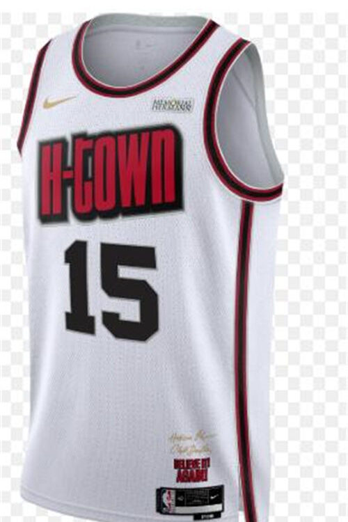 Mens Houston Rockets #15 Reed Sheppard 2024-25 White City Edition Jersey