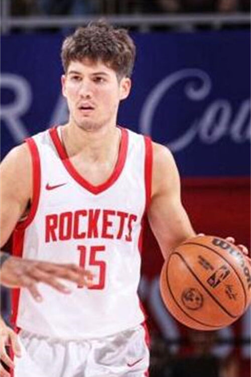 Mens Houston Rockets #15 Reed Sheppard White Stitched Association Edition Jersey