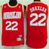 Mens Houston Rockets #22 Clyde Drexler Red Hardwood Classics Throwback Jersey