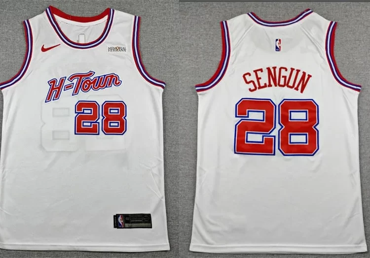 Mens Houston Rockets #28 Alperen Sengun 2025-26 White City Edition Swingman Jersey