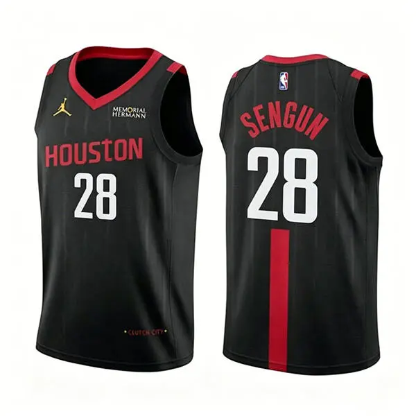 Mens Houston Rockets #28 Alperen Sengun 2026 Black Statement Edition Swingman Jersey