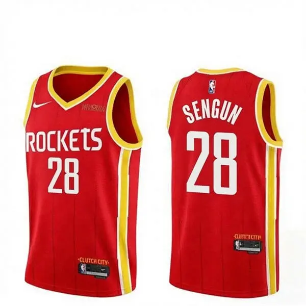 Mens Houston Rockets #28 Alperen Sengun 2026 Red Icon Edition Swingman Jersey