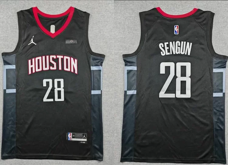 Mens Houston Rockets #28 Alperen Sengun Black Statement Edition Swingman Jersey