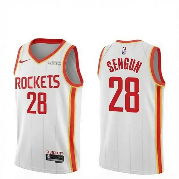Mens Houston Rockets #28 Alperen Sengun Nike 2026 White Association Edition Swingman Jersey