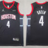 Mens Houston Rockets #4 Jalen Green Black Diamond Badge 2021-22 Statement Edition Swingman Jersey