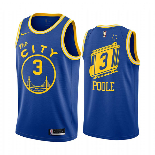 Mens Golden State Warriors #3 Jordan Poole Nike 2020-21 Royal Classics Edition Jersey