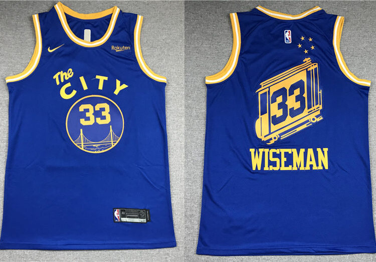 Mens Golden State Warriors #33 James Wiseman Nike Royal Classics Edition Jersey