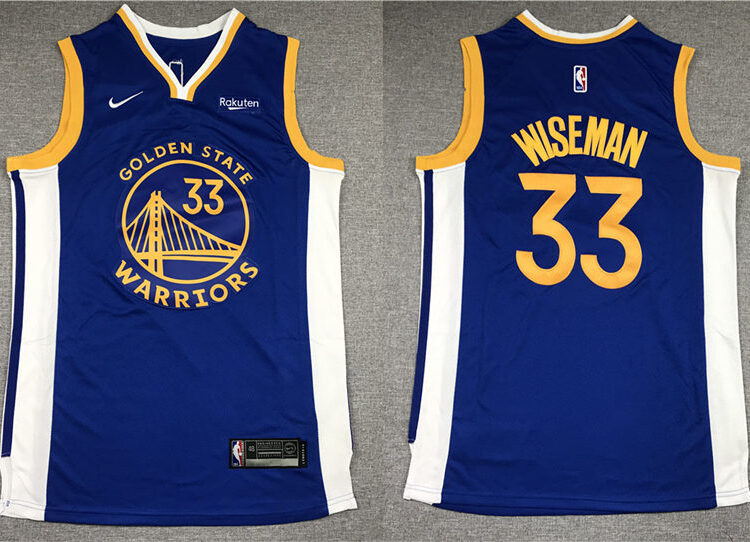 Mens Golden State Warriors #33 James Wiseman (Nike Royal Icon Edition Swingman Jersey