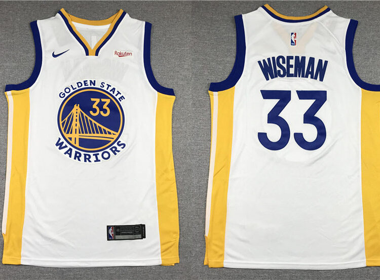Mens Golden State Warriors #33 James Wiseman Nike White Association Edition Swingman Jersey