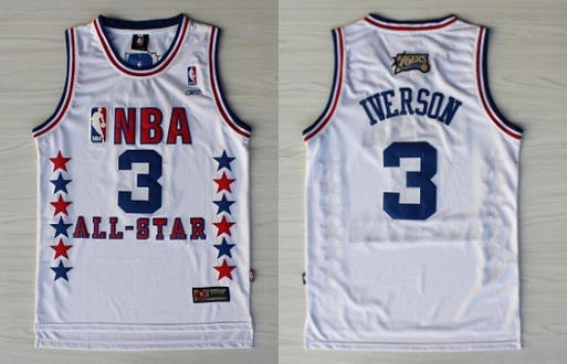 Mens Philadelphia 76ers #3 Allen Iverson 2003 All-Star Game Throwback Hardwood Classic Jersey