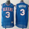 Men's Philadelphia 76ers #3 Allen Iverson Blue Authentic Jersey