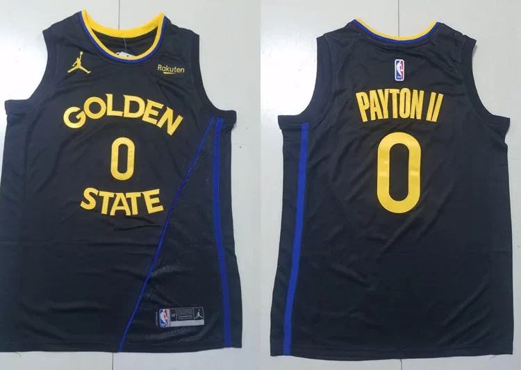 Mens Golden State Warriors #0 Gary Payton II 2024-25 Black Statement Edition Swingman Jersey
