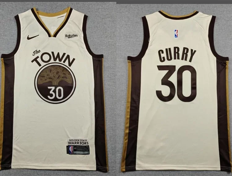 Mens Golden State Warriors #30 Stephen Curry 2025-26 Tan City Edition Swingman Jersey