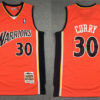 Mens Golden State Warriors #30 Stephen Curry Orange Mitchell & Ness Hardwood Classi Jersey