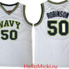Men's Navy Midshipmen #50 David Robinson White College Basketball Throwback Jersey