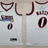 Mens Philadelphia 76ers #0 Tyrese Maxey Nike White Hardwood Classics Swingman Jersey