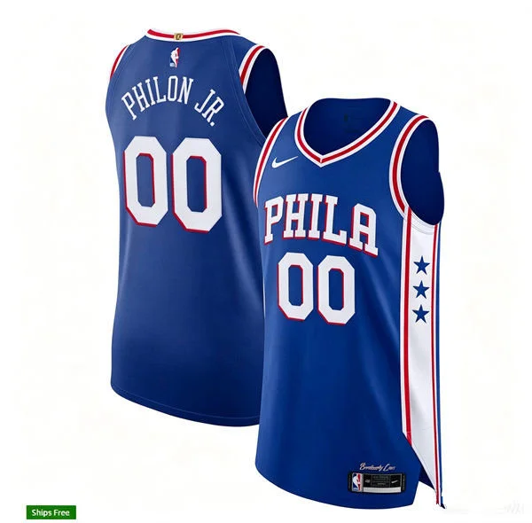 Mens Philadelphia 76ers #00 Labaron Philon Jr. Nike Blue Icon Edition Swingman Jersey