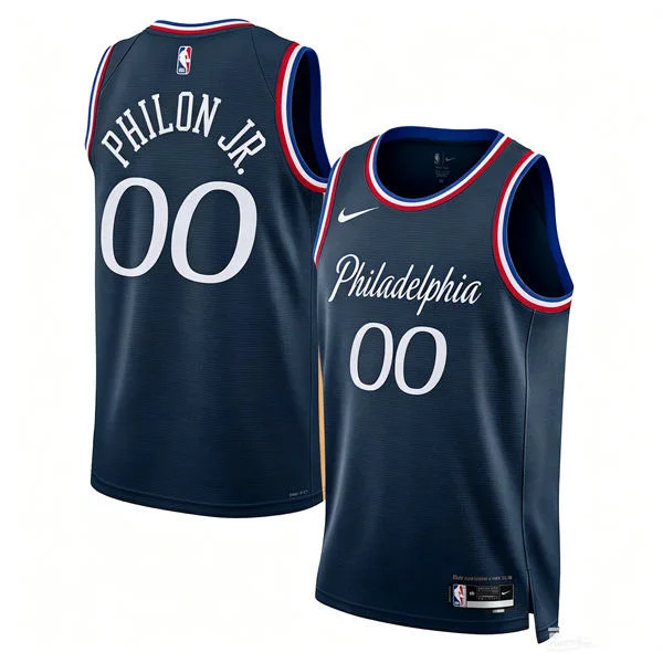 Mens Philadelphia 76ers #00 Labaron Philon Jr. Nike Navy 2025-26 City Edition Swingman Jersey