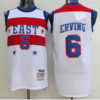Men's Philadelphia 76ers #6 Julius Erving 1980 East All star White Throwback Baseketball Jersey