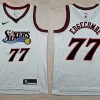 Mens Philadelphia 76ers #77 V. J. Edgecombe Nike White Hardwood Classics Swingman Jersey