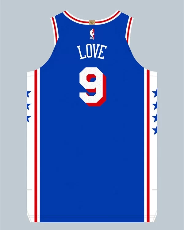 Mens Philadelphia 76ers #9 Caleb Love Nike Blue Icon Edition Swingman Jersey