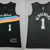 Men's San Antonio Spurs #1 Victor Wembanyama Black 2025-26 City Edition Jersey