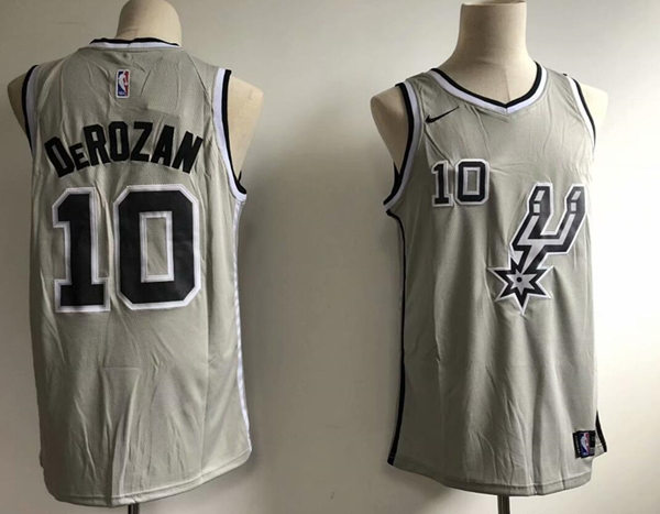 Mens San Antonio Spurs #10 DeMar DeRozan Nike Silver Statement Edition Swingman Jersey
