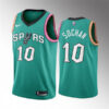 Mens San Antonio Spurs #10 Jeremy Sochan Teal 2022-23 City Edition Jersey