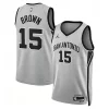 Men's San Antonio Spurs #15 Maliq Brown 2026 Silver Statement Edition Swingman Jersey