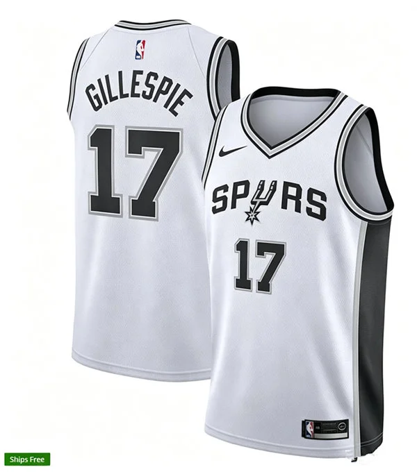 Men's San Antonio Spurs #17 Ja'Kobi Gillespie Nike White Association Edition Swingman Jersey