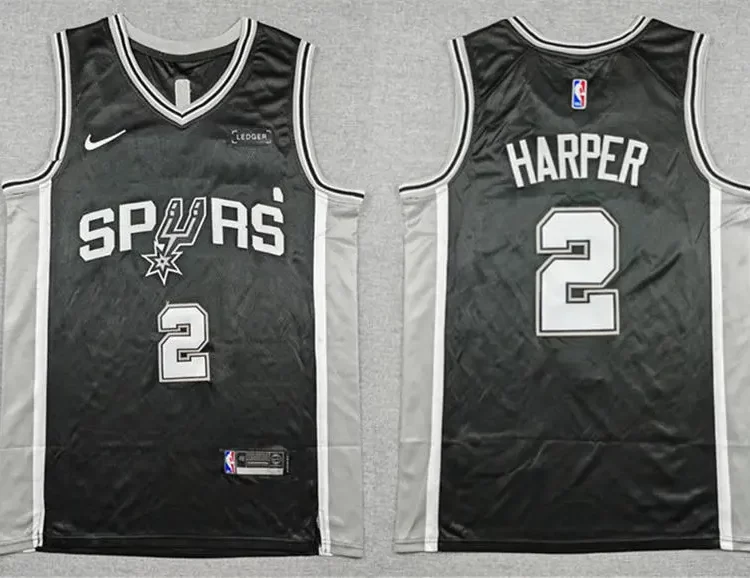 Men's San Antonio Spurs #2 Dylan Harper Nike Black Icon Edition Swingman Jersey