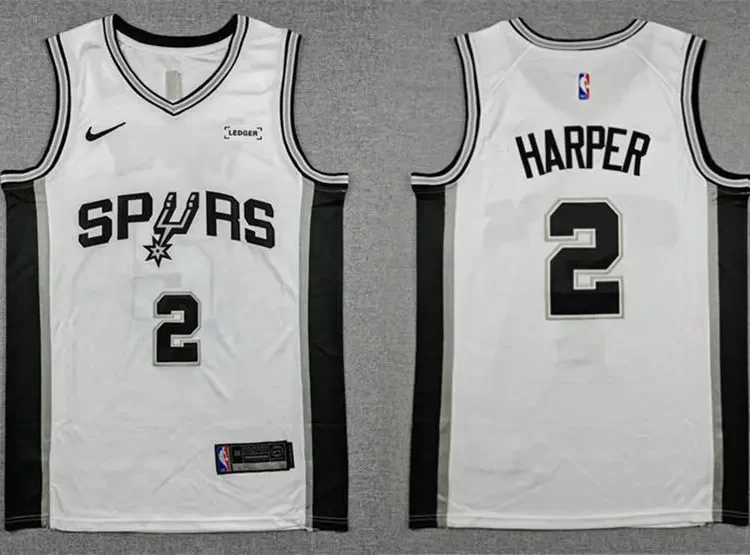 Men's San Antonio Spurs #2 Dylan Harper  Nike White Association Edition Jersey