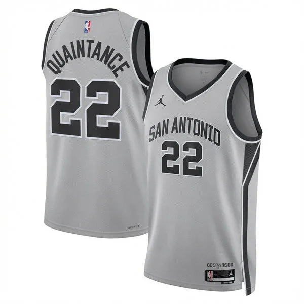 Men's San Antonio Spurs #22 Jayden Quaintance 2026 Silver Statement Edition Swingman Jersey