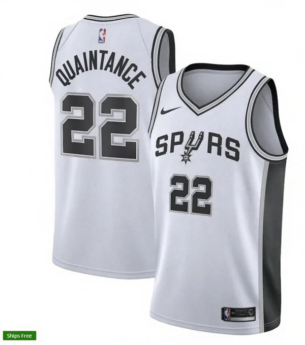 Men's San Antonio Spurs #22 Jayden Quaintance Nike White Association Edition Swingman Jersey