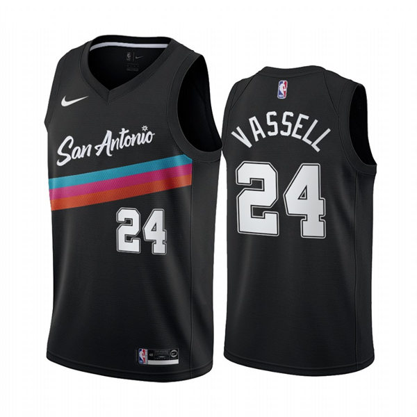 Mens San Antonio Spurs #24 Devin Vassell Black 2025-26 City Edition Jersey